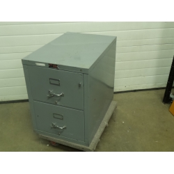 Fire King Grey 2 Drawer Fire Proof File Cabinet